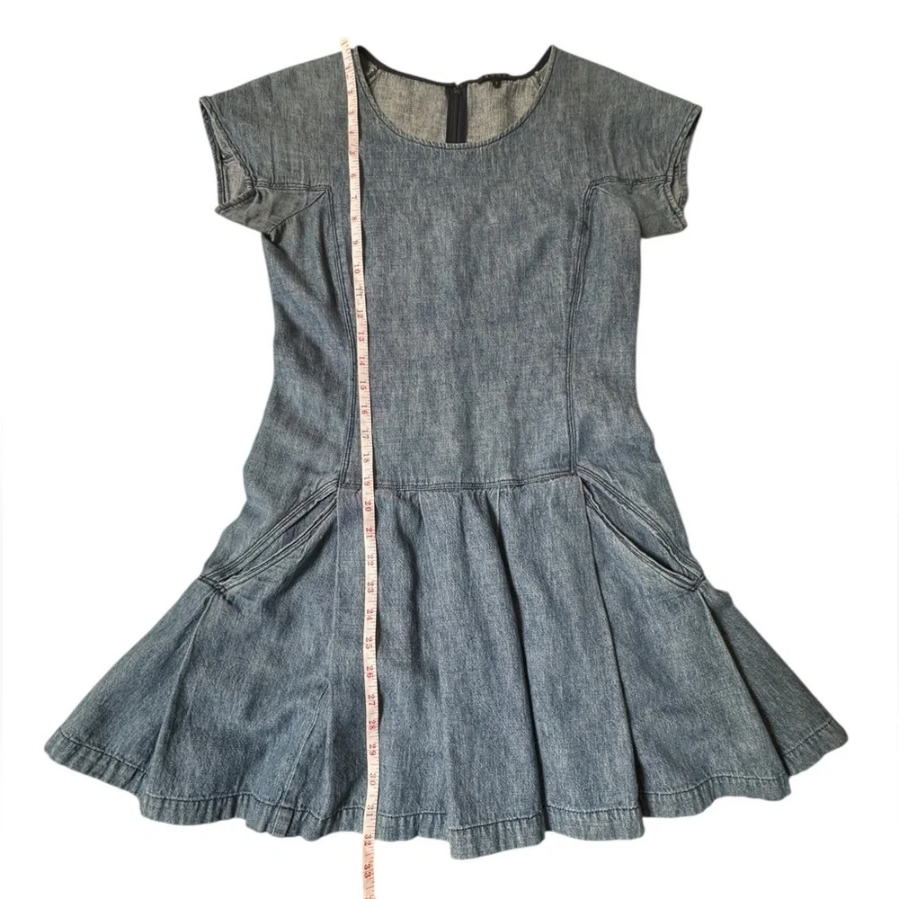 Theory Denim Blue Mini Dress 100% Cotton